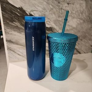 Starbucks Radiant Blue Hot and Cold thermos combo set